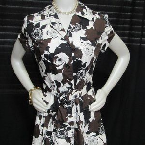 Talbots Long Button, Belted Dress